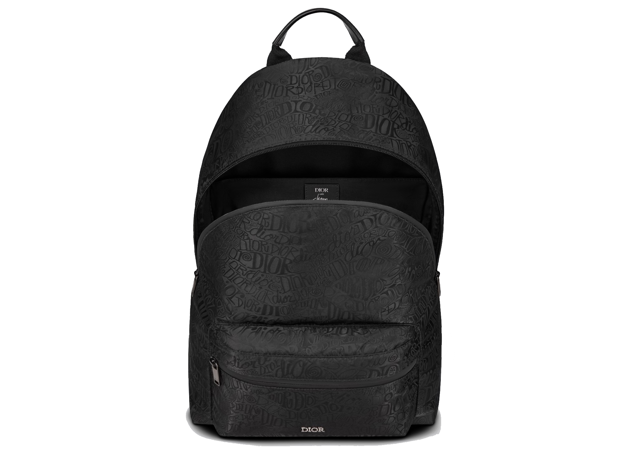 Dior And Shawn Rider Backpack Black in Nylon Jacquard with