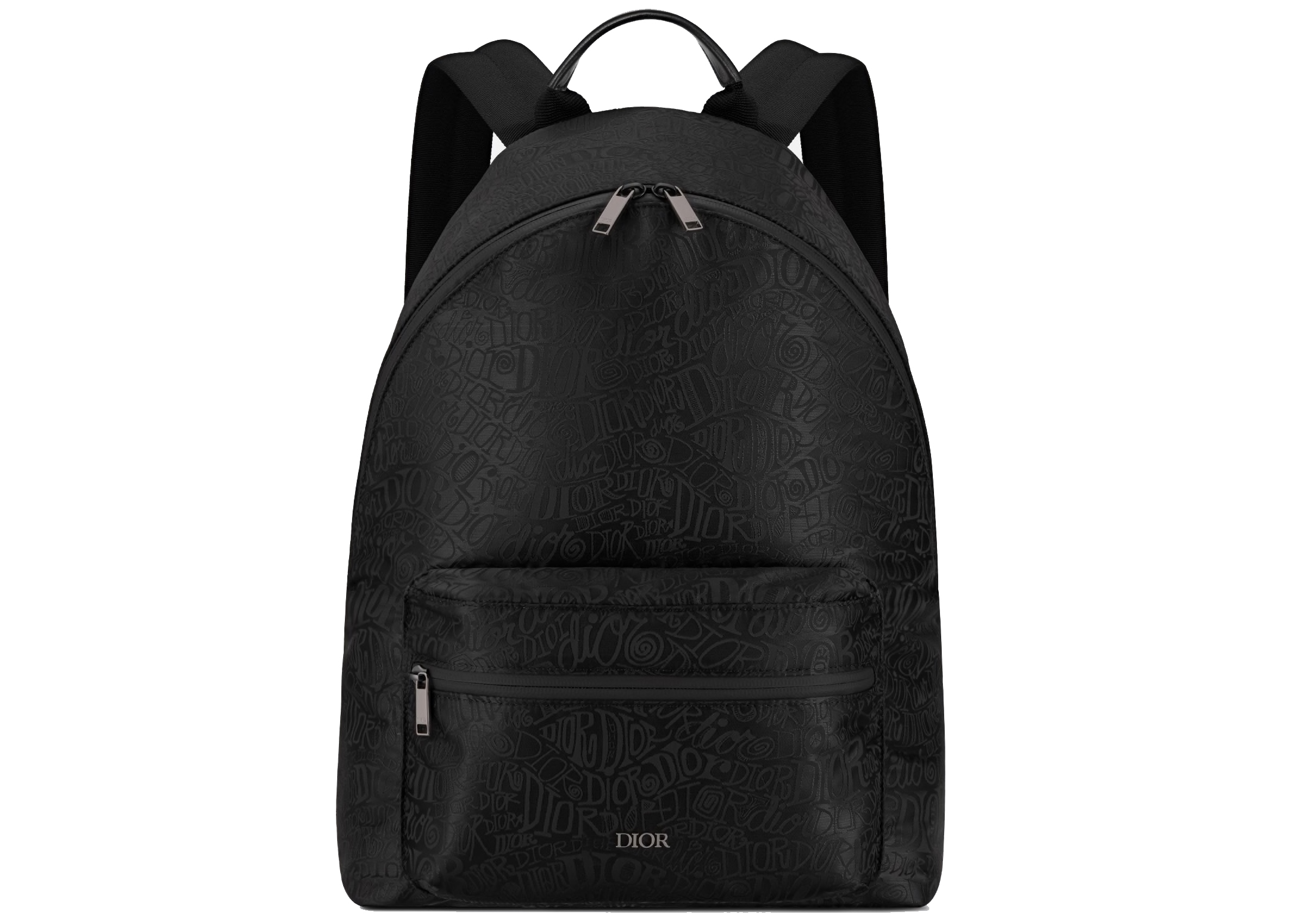Dior And Shawn Rider Backpack Black in Nylon Jacquard with 