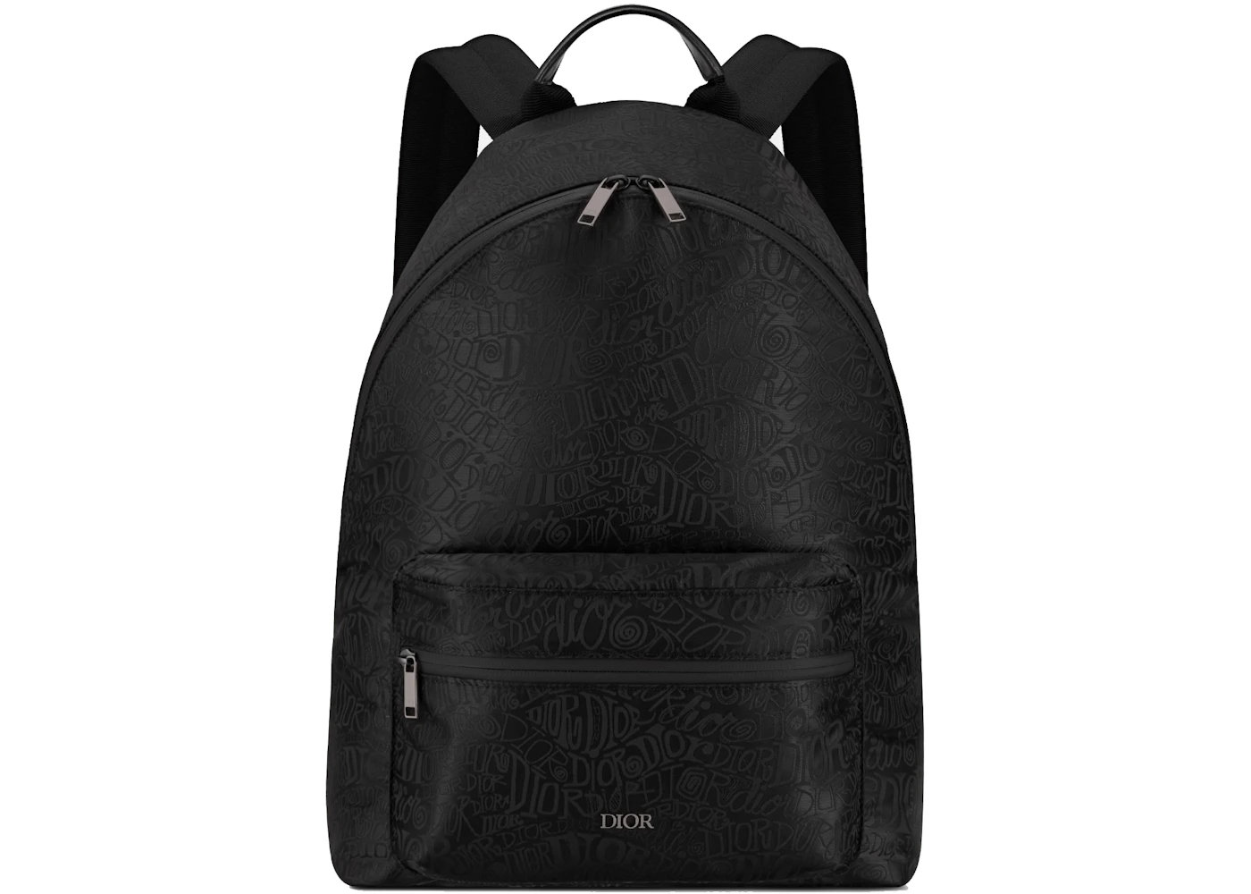 Dior And Shawn Rider Backpack Black in Nylon Jacquard with Ruthenium-finish  Brass - US