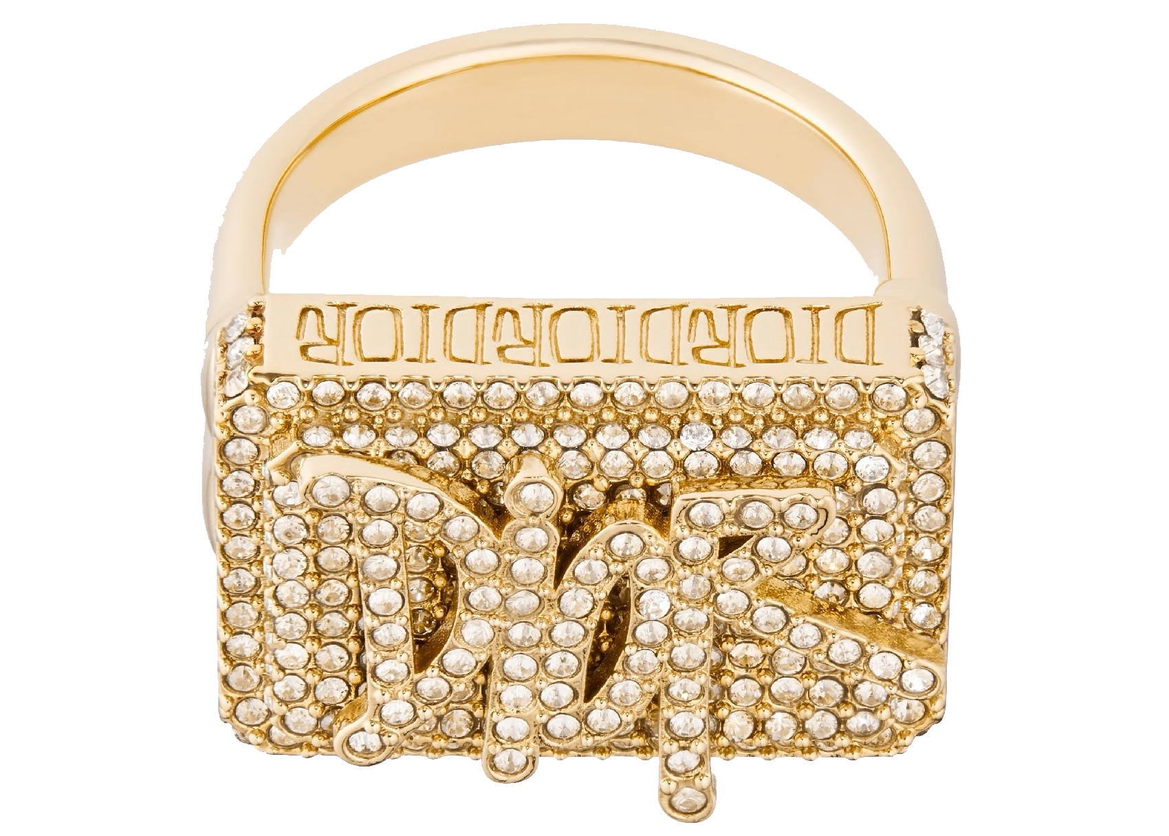 Dior And Shawn Ring Gold-Tone Brass with Crystals in Gold-finish