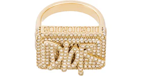 Dior And Shawn Ring Gold-Tone Brass with Crystals