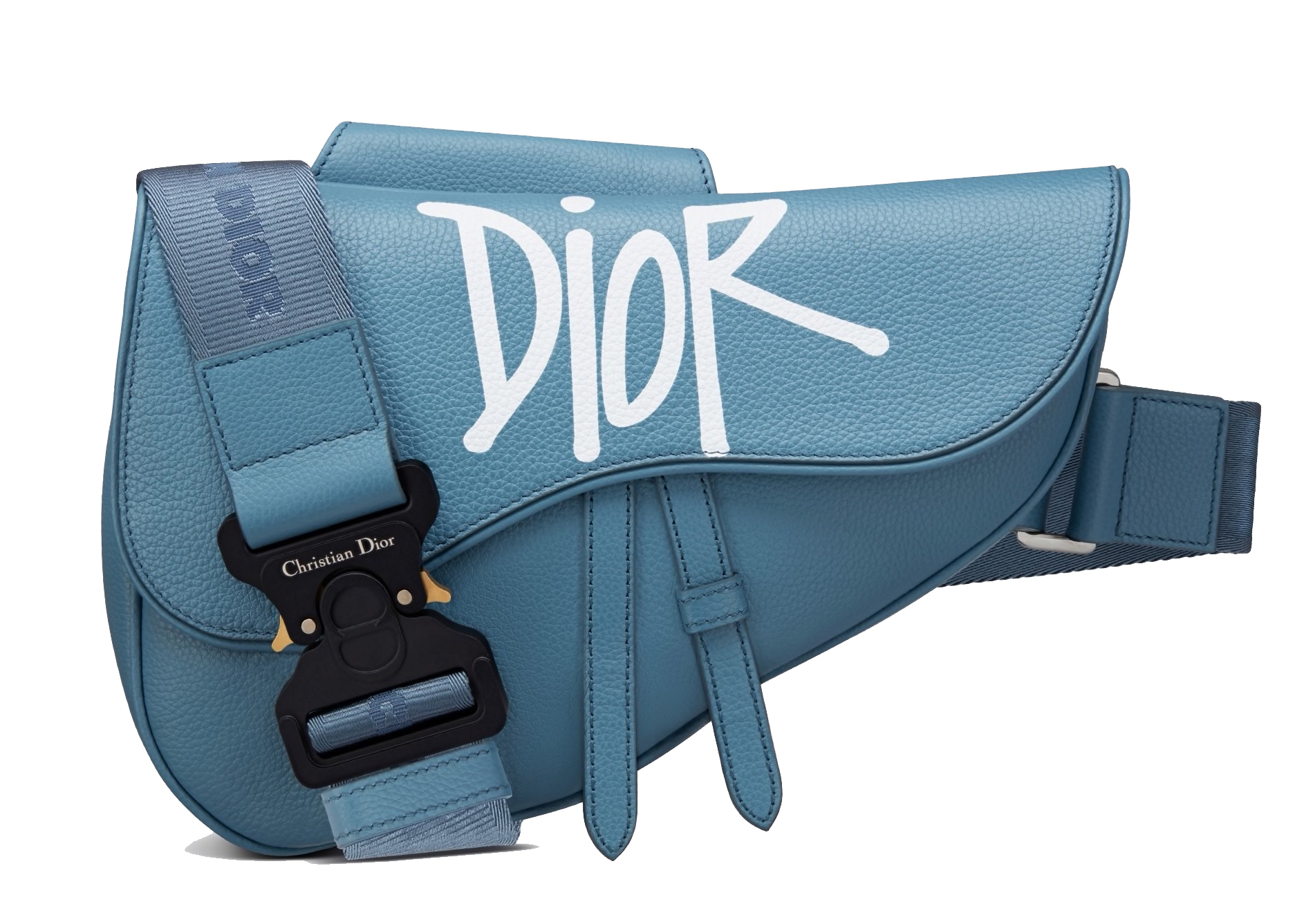 christian dior blue saddle bag