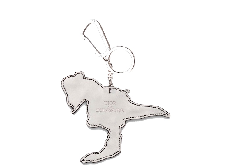 Dior x Sorayama Key Ring Calfskin Silver in Calfskin with Silvertone