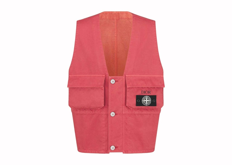 Dior x Stone Island Cotton-Blend Satin Vest Red メンズ - SS24 - JP