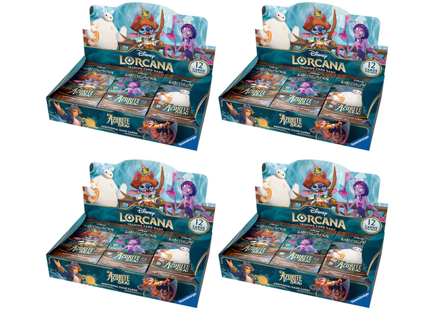 Disney Lorcana TCG Azurite Sea Booster Box 4x Lot - US Disney Lorcana TCG Azurite Sea Booster Box 4x Lot - US