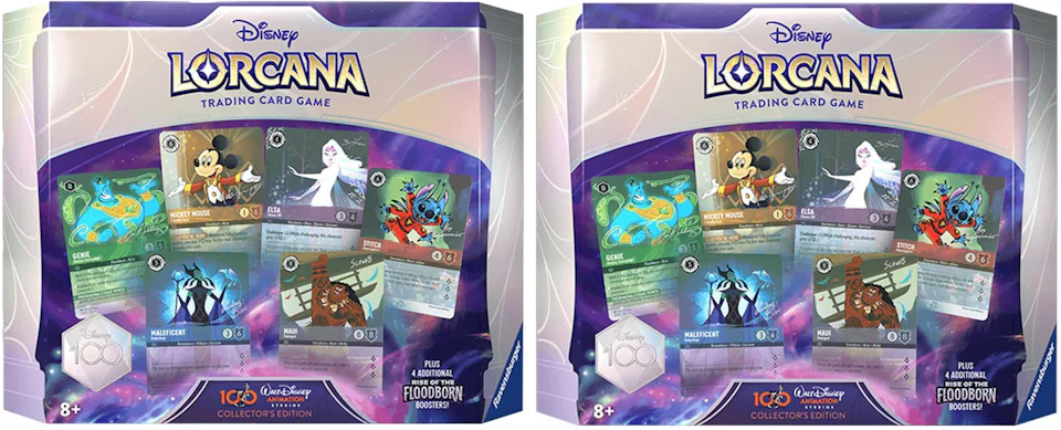 Disney Lorcana TCG Disney100 Collector's Edition Rise of the Floodborn  Booster Pack 2x Lot