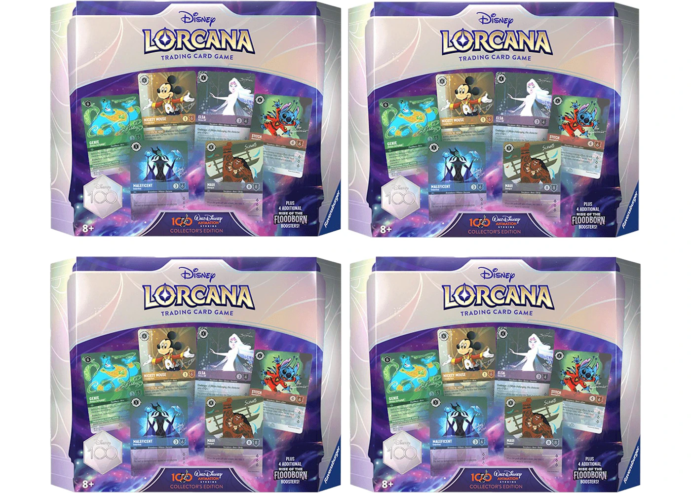 Disney Lorcana TCG Disney100 Collector's Edition Rise of the Floodborn Booster Pack 4x Lot - US Disney Lorcana TCG Disney100 Collector's Edition Rise of the Floodborn Booster Pack 4x Lot - US