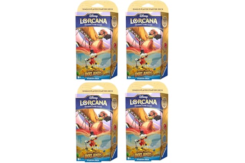 Disney Lorcana TCG Into the Inklands (Ruby & Sapphire) Starter Deck 4x Lot - US Disney Lorcana TCG Into the Inklands (Ruby & Sapphire) Starter Deck 4x Lot - US
