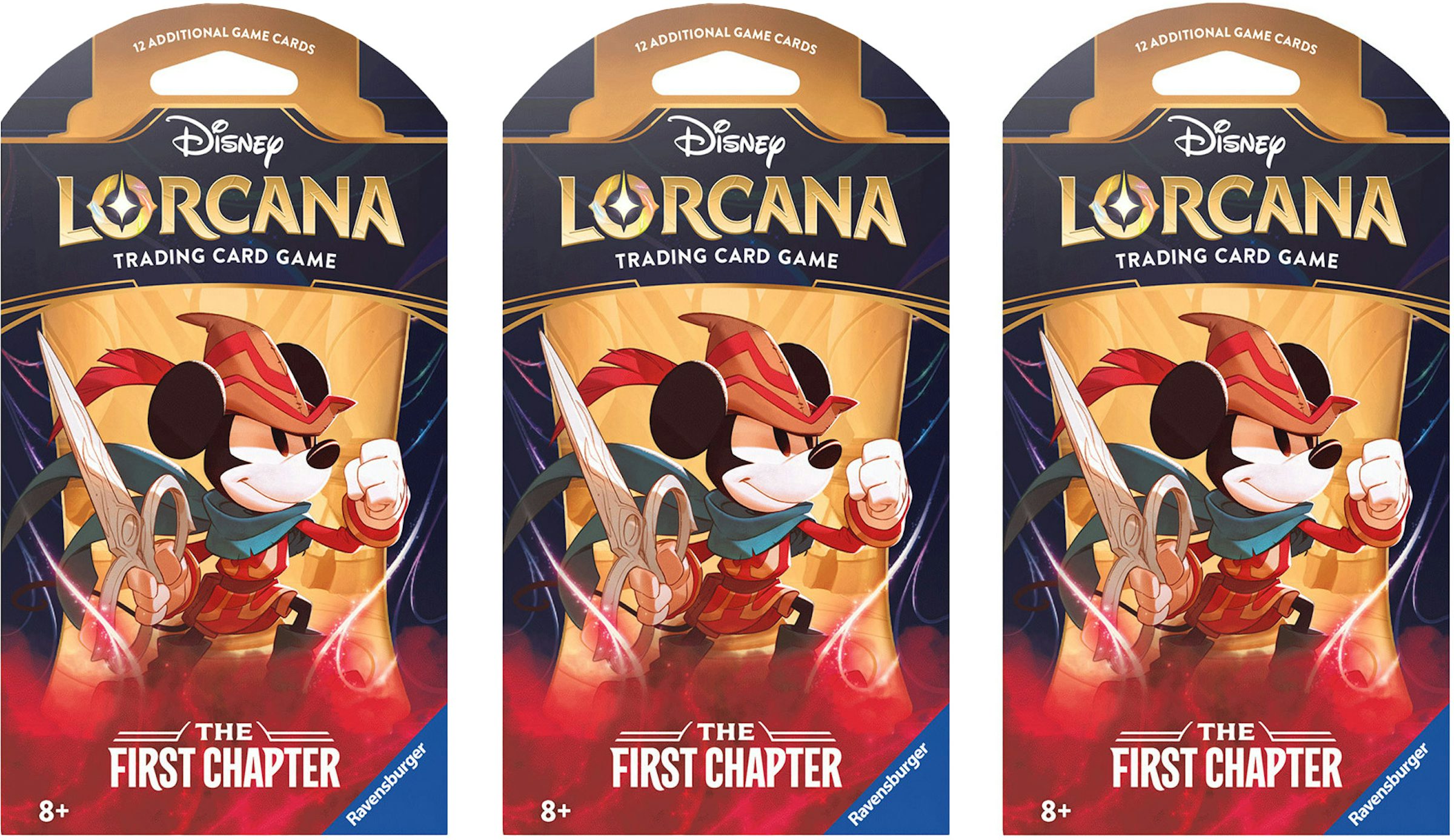 Disney Lorcana TCG The First Chapter Mickey Mouse Brave Little Tailor  Sleeved Booster Pack 3x Lot - US