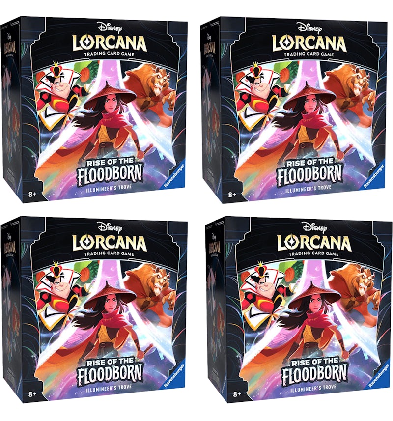 Disney Lorcana TCG The First Chapter Rise of the Floodborn Illumineer's Trove Box 4x Lot - US Disney Lorcana TCG The First Chapter Rise of the Floodborn Illumineer's Trove Box 4x Lot - US