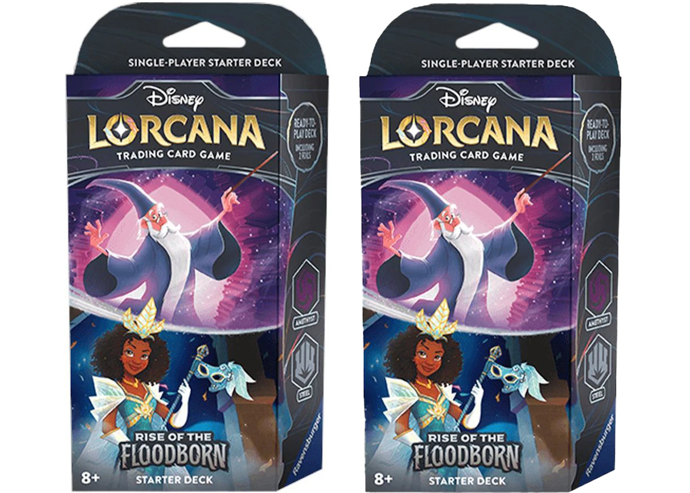 Disney Lorcana TCG The First Chapter Rise of the Floodborn Starter Deck Amethyst & Steel 2x Lot - US Disney Lorcana TCG The First Chapter Rise of the Floodborn Starter Deck Amethyst & Steel 2x Lot - US