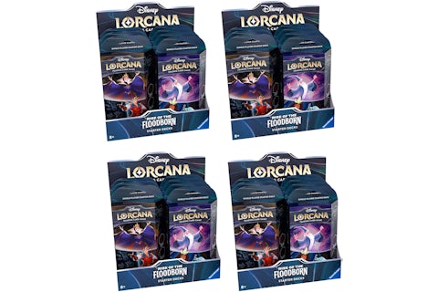 Disney Lorcana TCG The First Chapter Rise of the Floodborn Starter Deck Display Box (8 Decks) 4x Lot - US Disney Lorcana TCG The First Chapter Rise of the Floodborn Starter Deck Display Box (8 Decks) 4x Lot - US