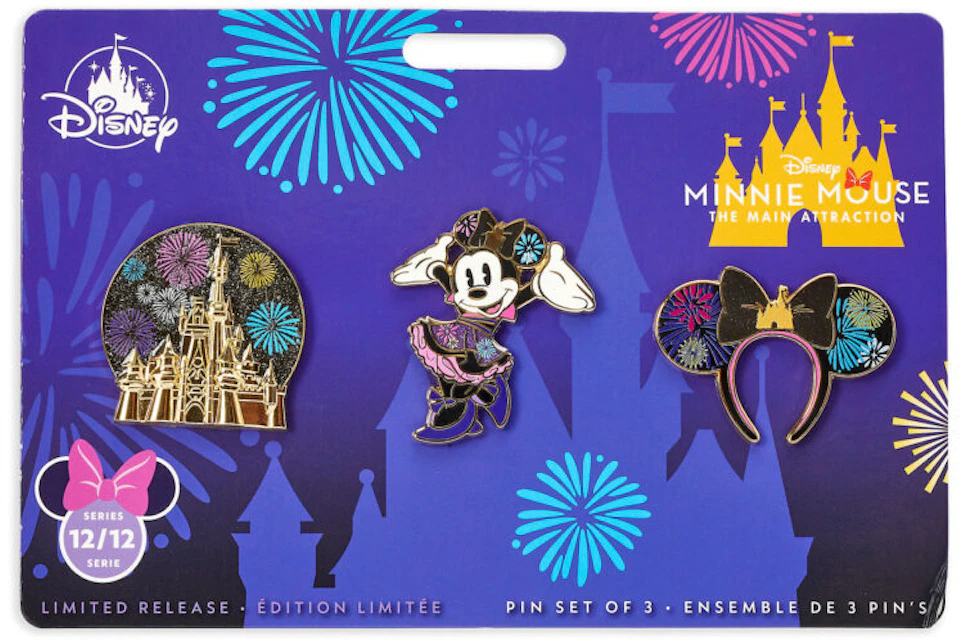 Disney Minnie Mouse Main Attraction December Nighttime Fireworks Castle Finale Pin Set Fw Disney Minnie Mouse Main Attraction December Nighttime Fireworks Castle Finale Pin Set Fw