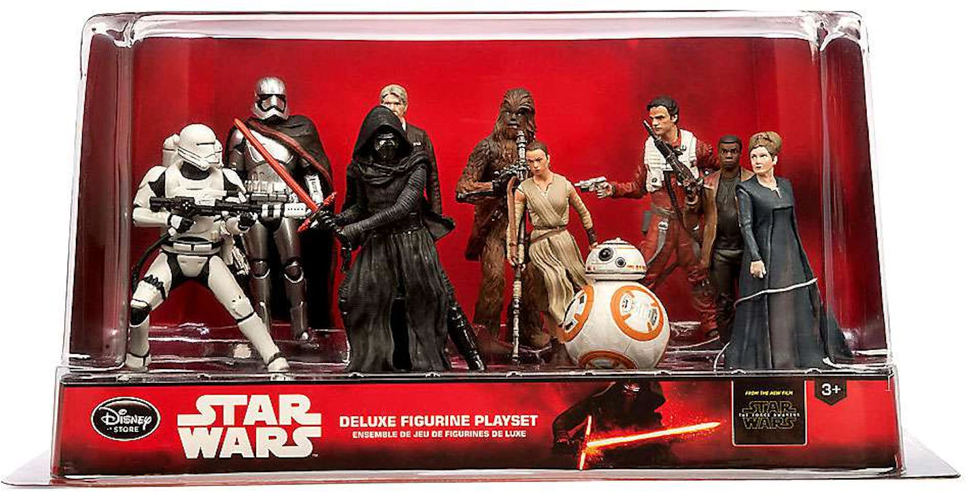Disney Star Wars The Force Awakens Leia, Dameron, Chewbacca, Phasma, Ren, Rey, Finn & BB-8 PVC Play Set Figure (10-Pack) - US