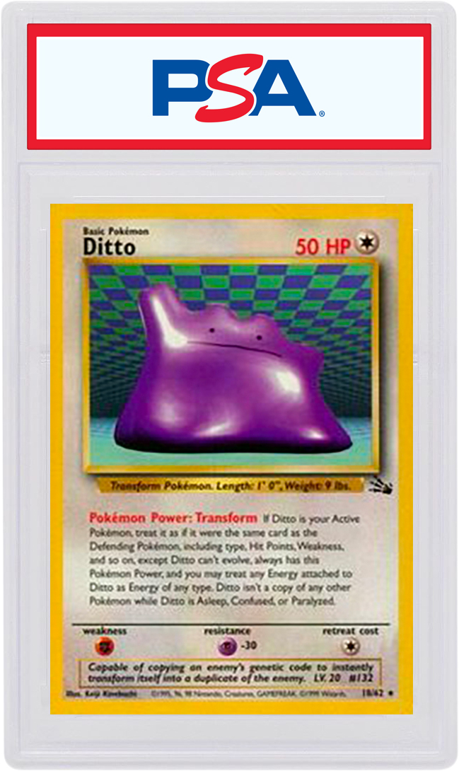 Ditto Holo Pokemon Card Fossil Series 3/62