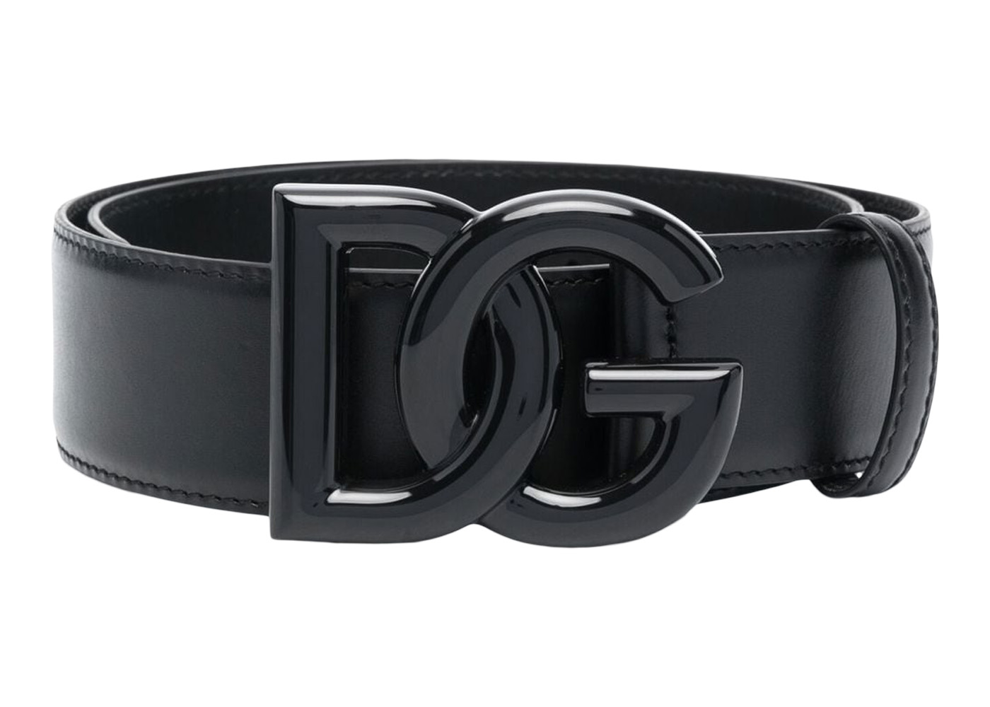 Dolce amp; Gabbana calf leather logo-buckle belt - Black