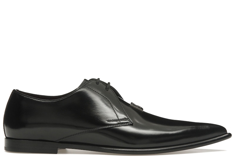 Pre-owned Dolce & Gabbana Men's  Achille Derby Sneakers Buff Nappa Calfskin Sneakers In Black