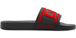 Dolce & Gabbana Beachwear Sliders DG Logo Black Red