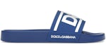 Dolce & Gabbana Beachwear Sliders DG Logo Blue White