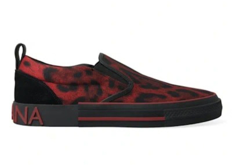 Dolce & Gabbana 2.Zero Slip-On Red Black Leopard メンズ 