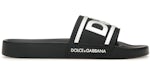 Dolce & Gabbana Beachwear Sliders DG Logo Black White