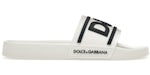 Dolce & Gabbana Beachwear Sliders DG Logo White Black