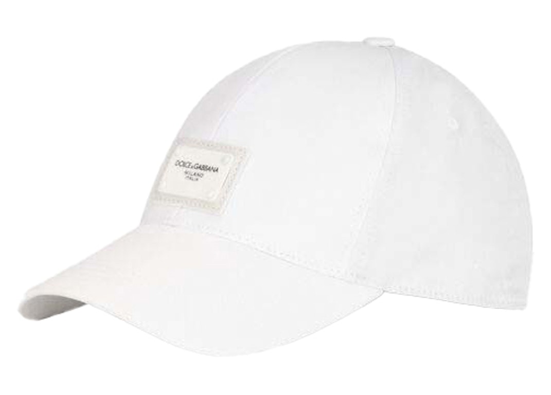 Pre-owned Dolce & Gabbana Branded Plate Baseball Cap White