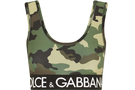 Dolce & Gabbana Camouflage Print Cropped Top Camouflage
