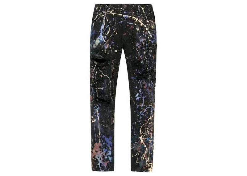 Pre-owned Dolce & Gabbana Men's  Splash Effect Jeans In Black