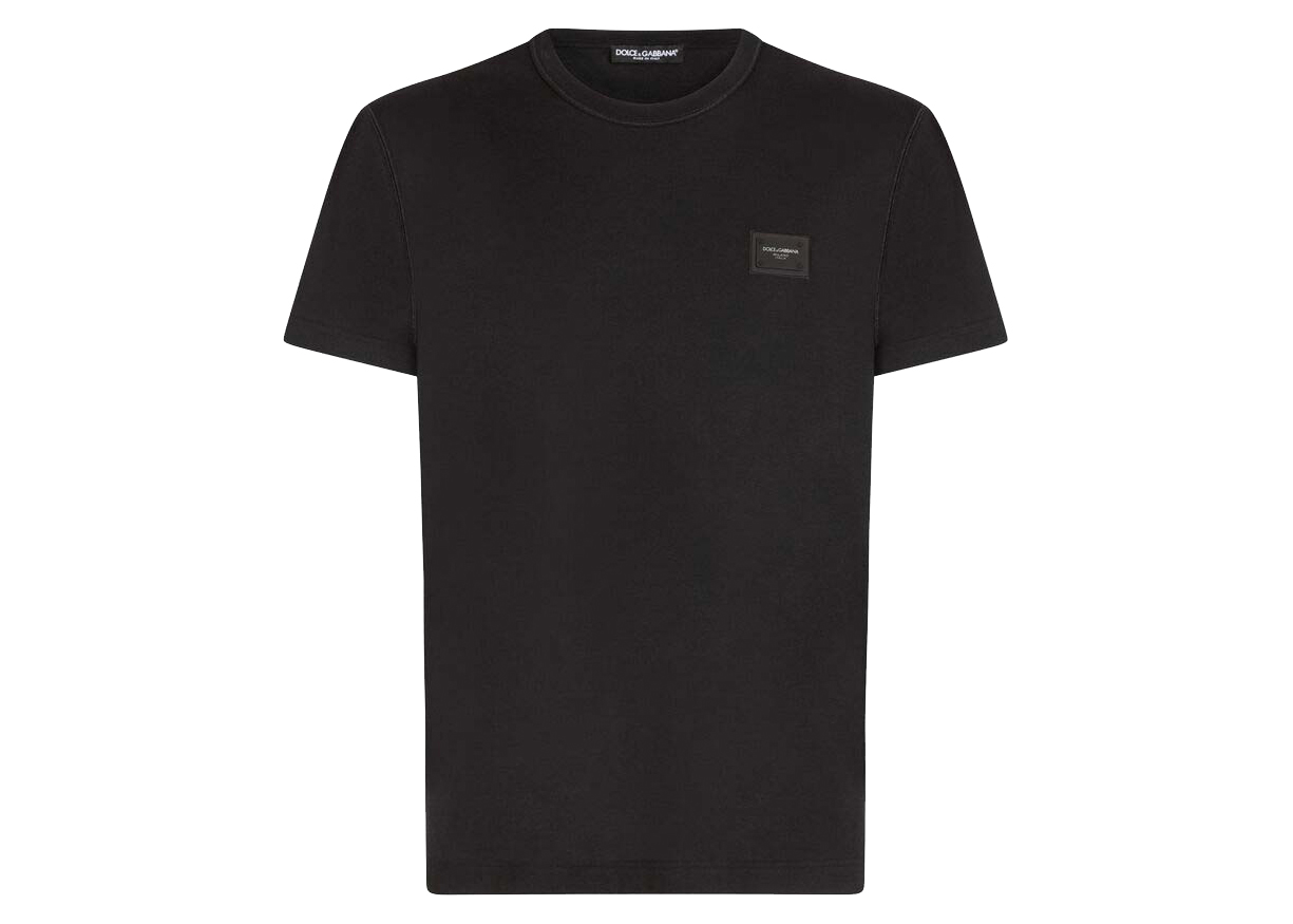 Dolce & Gabbana Cotton Branded Plate T-shirt Black Men's - SS22 - US