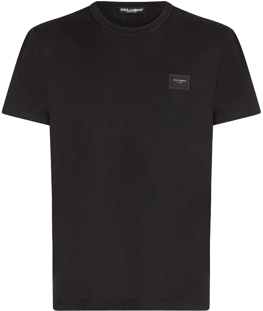 Dolce & Gabbana Cotton Branded Plate T-shirt Black SS22 Men's - US