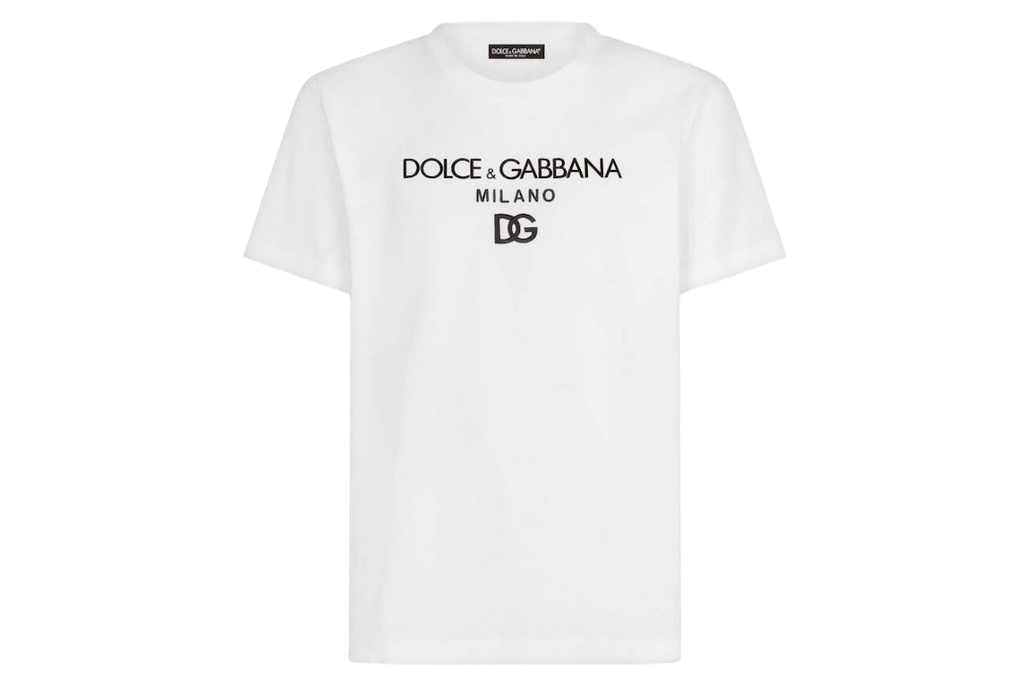 Pre-owned Dolce & Gabbana Cotton Dg Embroidery And Patch T-shirt White