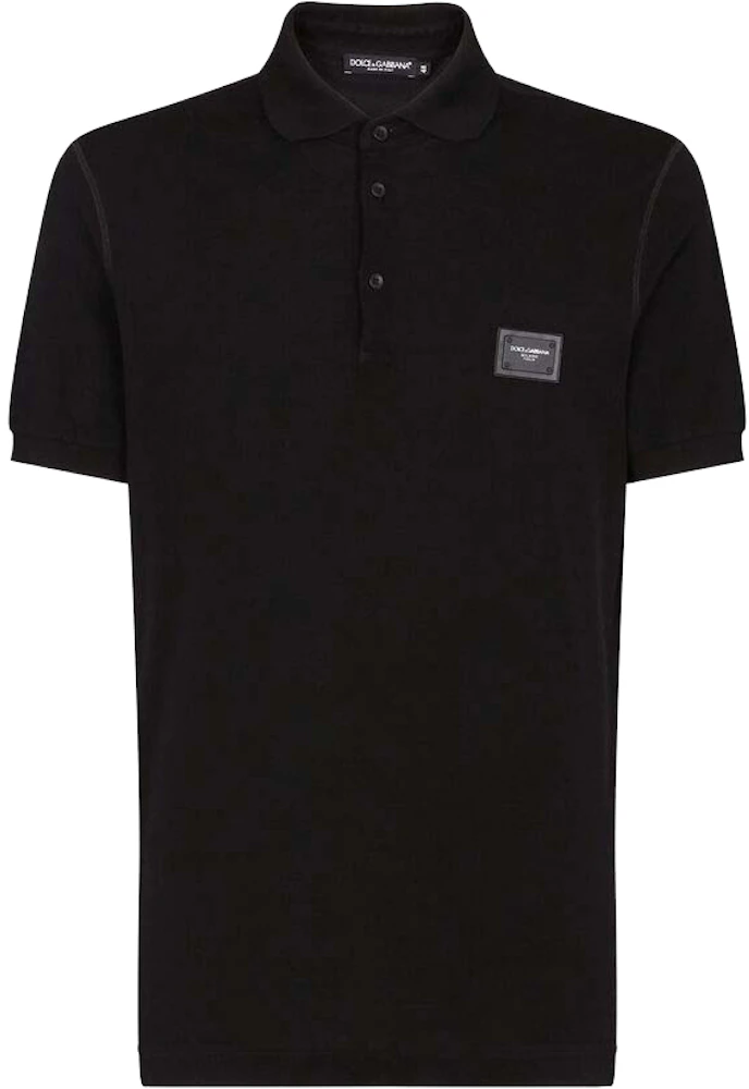 Dolce & Gabbana Cotton Pique Branded Plate Polo Shirt Black - SS22 ...