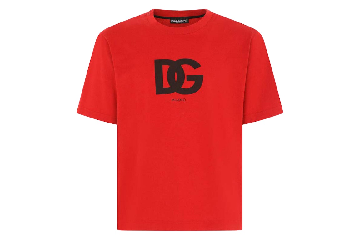 Pre-owned Dolce & Gabbana Cottondg Logo Print T-shirt Red