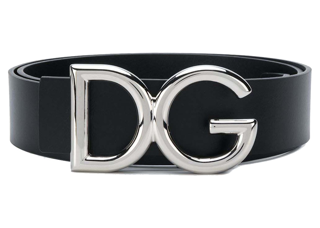 Pre-owned Dolce & Gabbana Dg Logo Buckle Belt Black
