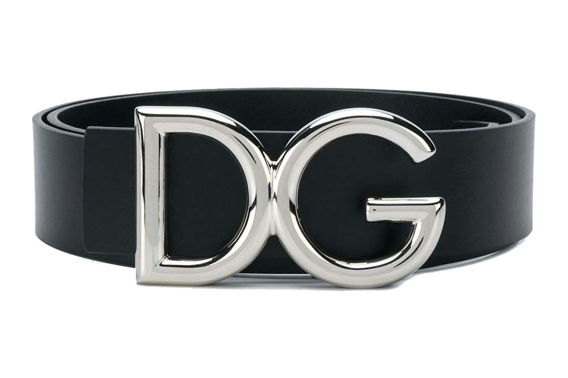 Pre-owned Dolce & Gabbana Dg Logo Buckle Belt Black