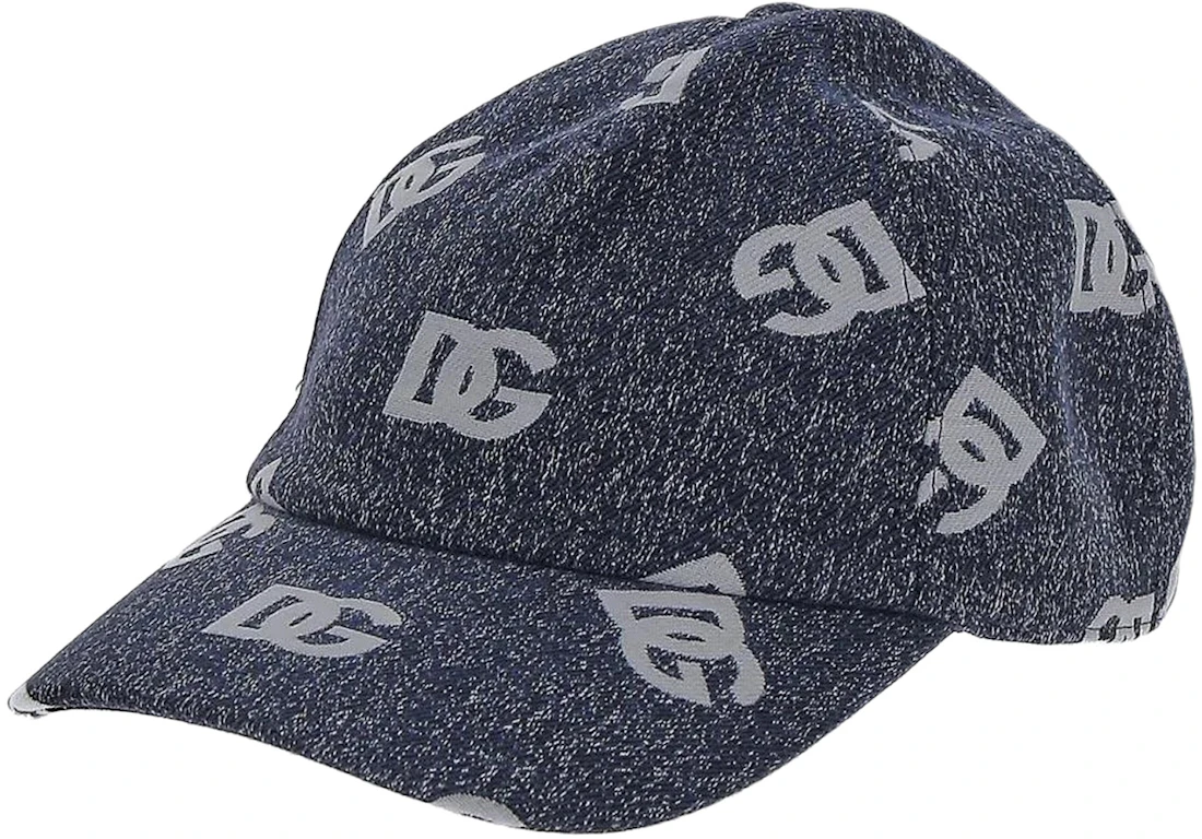 Dolce & Gabbana DG Logo Jacquard Denim Baseball Cap Grey - DE