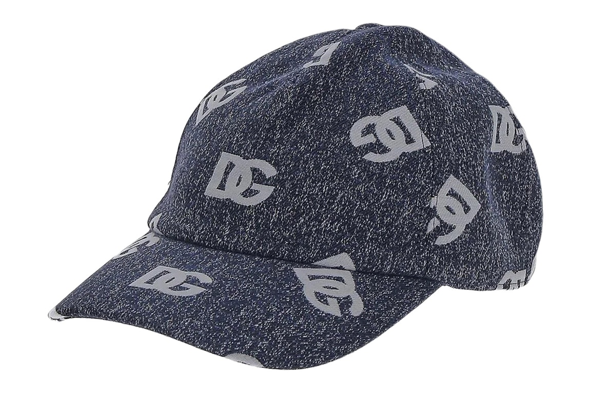 Pre-owned Dolce & Gabbana Dg Logo Jacquard Denim Baseball Cap Grey