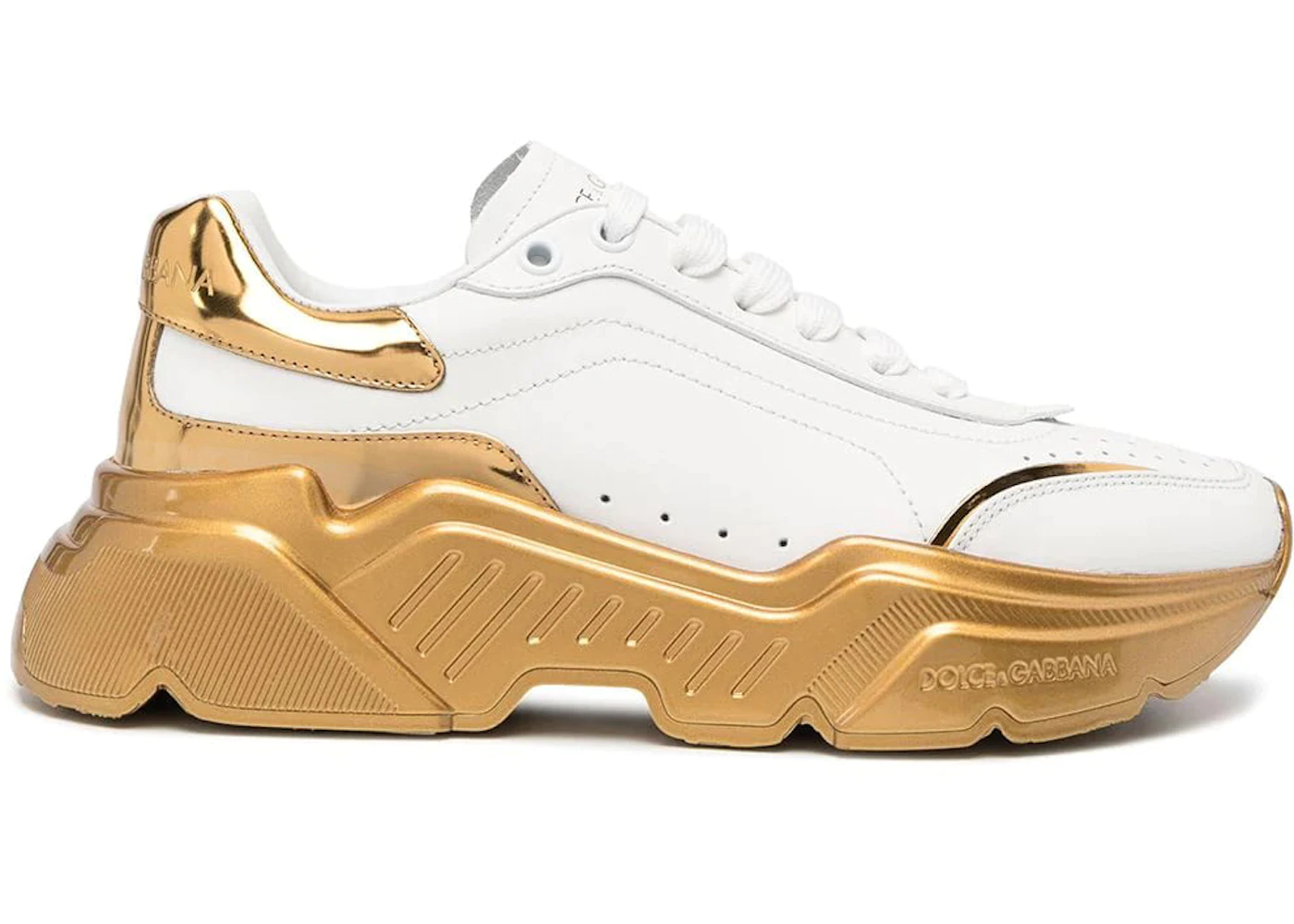 dolce and gabbana sneakers white and gold