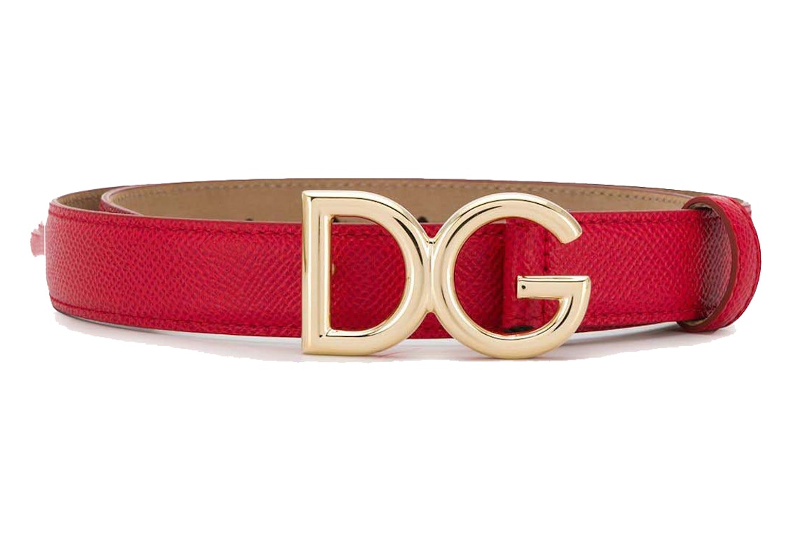 Pre-owned Dolce & Gabbana Dg Logo Belt Red