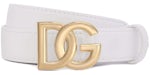 Dolce & Gabbana DG Logo Boucle Ceinture Cuir Blanc