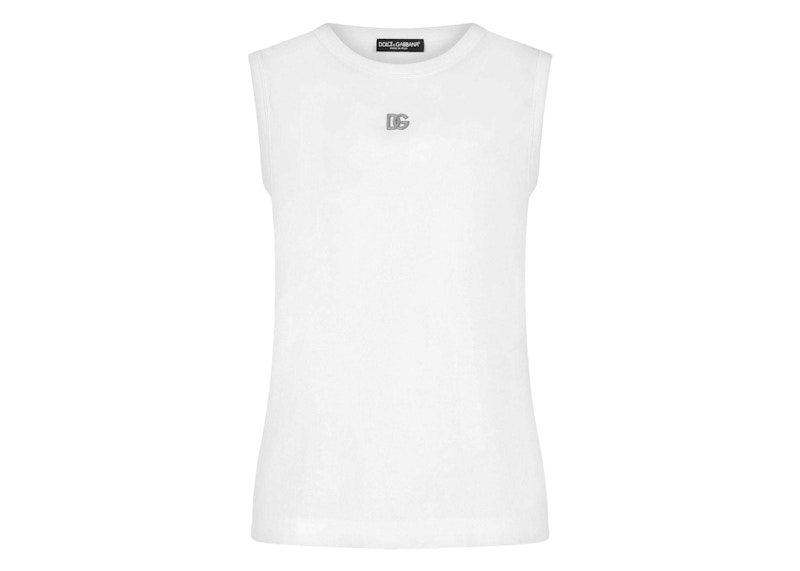 【送料&関税込】Dolce & Gabbana Dg White Cotton Tank Top Dolce & Gabbana DG Logo Cotton Tank Top White - SS22 - US