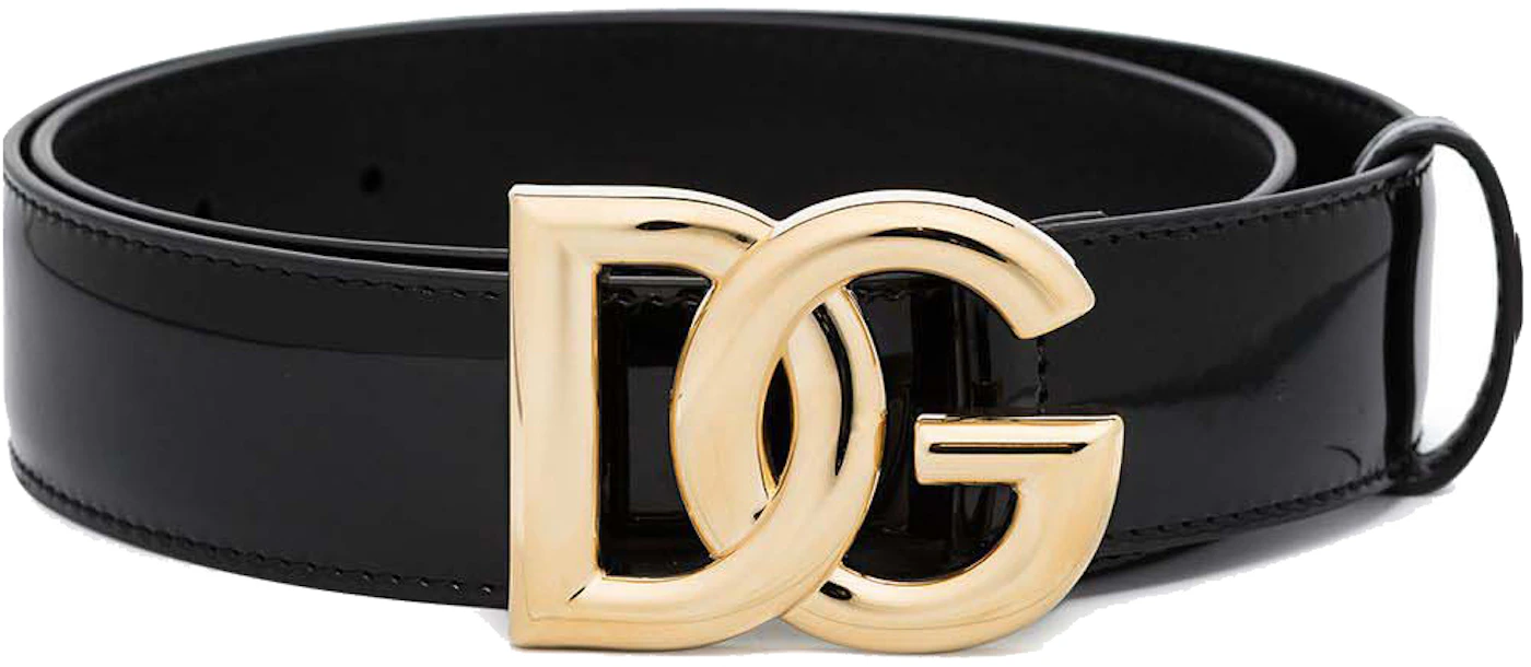 Dolce & Gabbana DG Logo Leather Belt Black - SS22 - US
