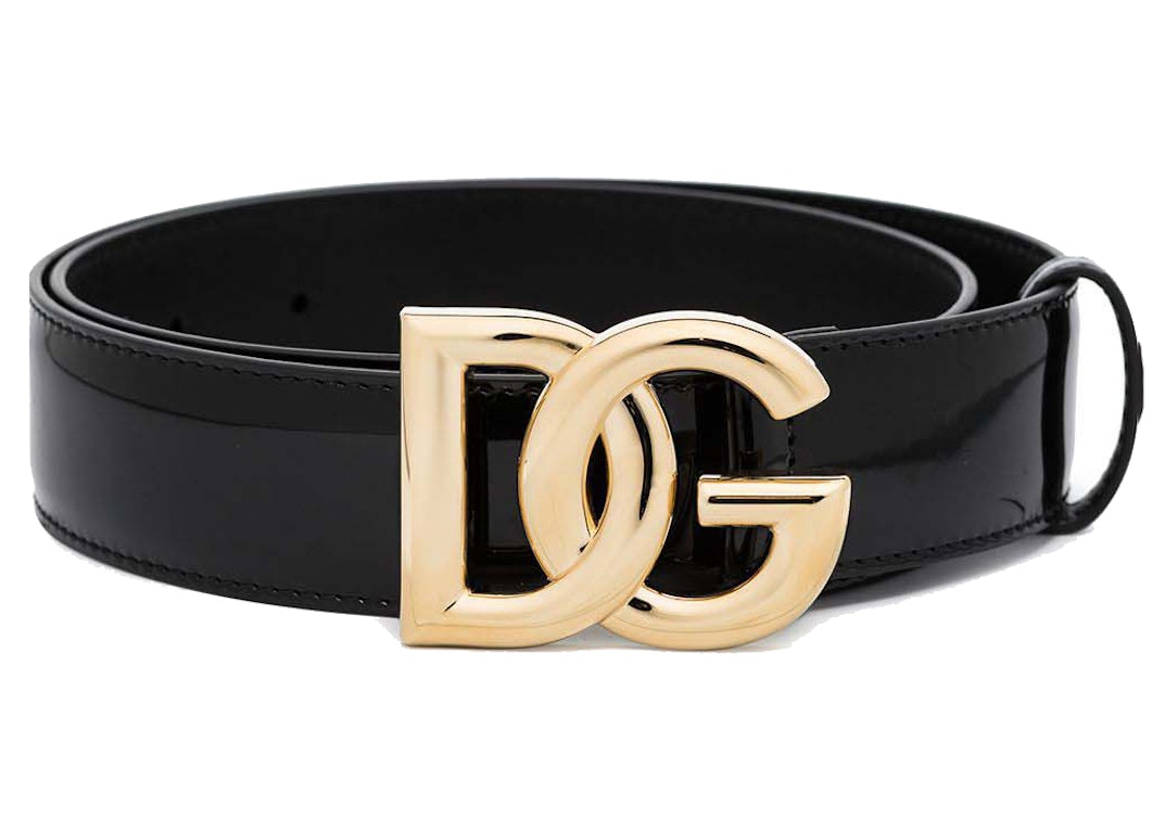 Pre-owned Dolce & Gabbana Dg Logo Leather Belt Black