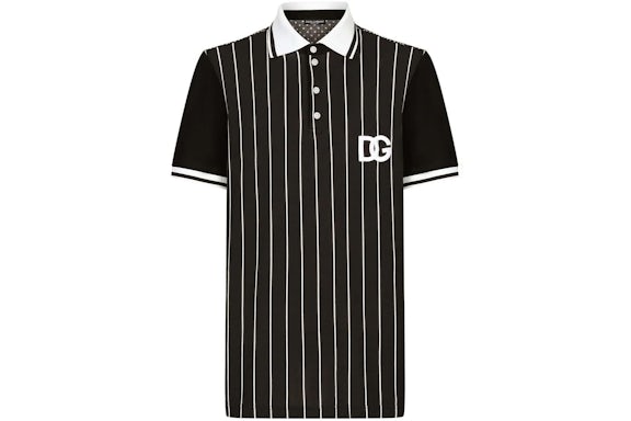 Dolce & Gabbana DG Patch Short-Sleeved Polo Black/White