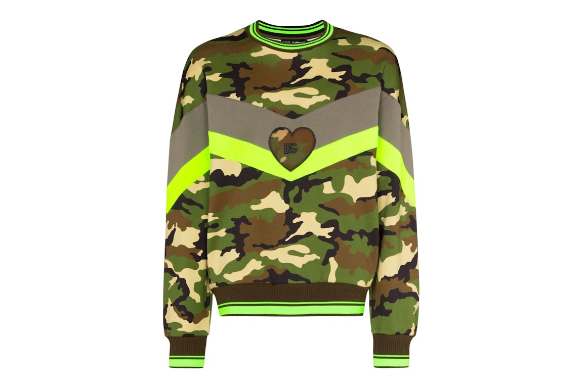 Pre-owned Dolce & Gabbana Heart Logo Plaque Sweatshirt Green/multi
