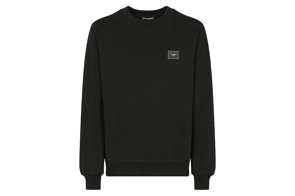 Pre-owned Dolce & Gabbana Jersey Branded Plate Sweatshirt Black