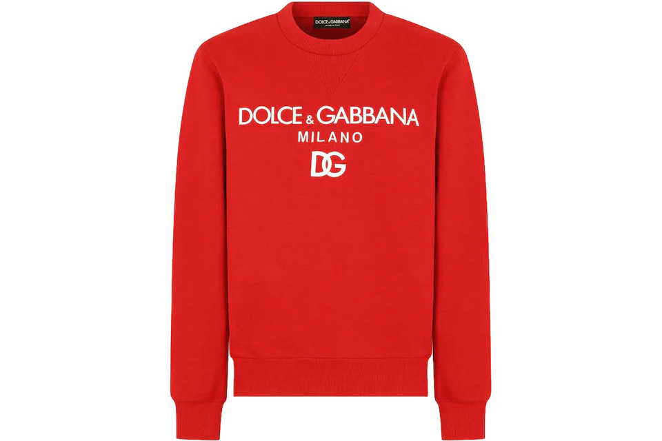 Dolce & Gabbana Jersey DG Embroidery and Patch Sweatshirt Red