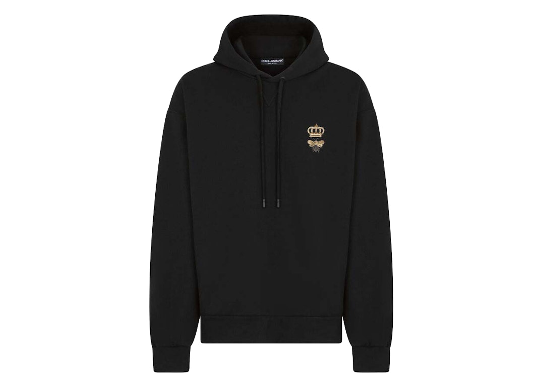 Pre-owned Dolce & Gabbana Jersey Embroidery Hoodie Black