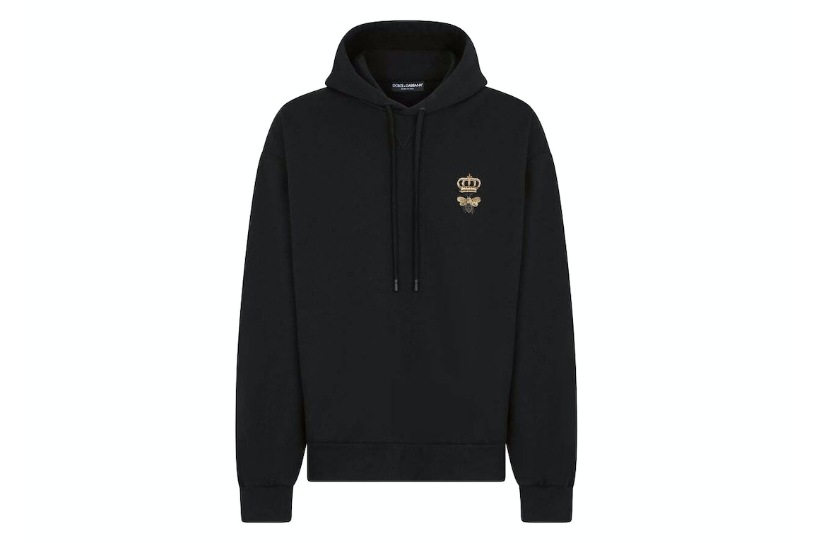 Pre-owned Dolce & Gabbana Jersey Embroidery Hoodie Black